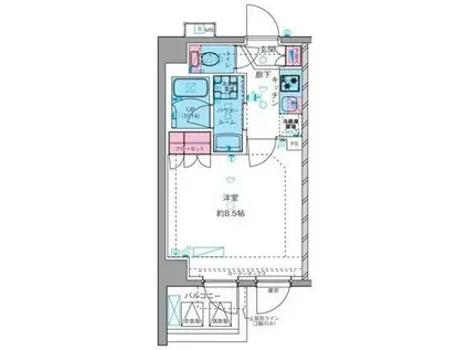 ジェノヴィア四谷三丁目グリーンヴェール(1K/3階)の間取り写真