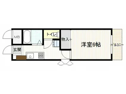 今本ビル(1K/3階)の間取り写真