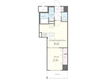 ラ・グラシア四谷 LA GRACIA四谷(1LDK/9階)の間取り写真