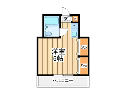 イーストヴィレッジユダ(ワンルーム/1階)の間取り写真