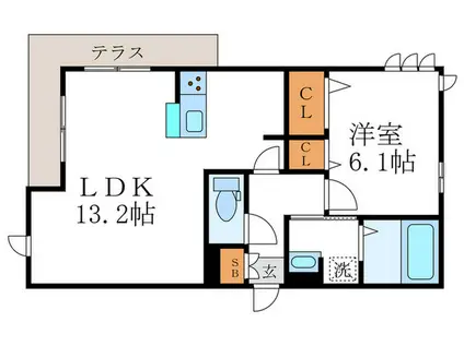 サンジェスト(1LDK/1階)の間取り写真