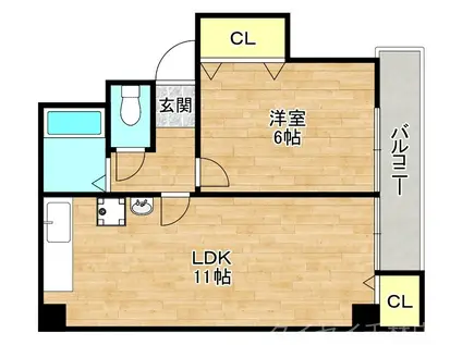 キャメル津田沼II(1K/1階)の間取り写真