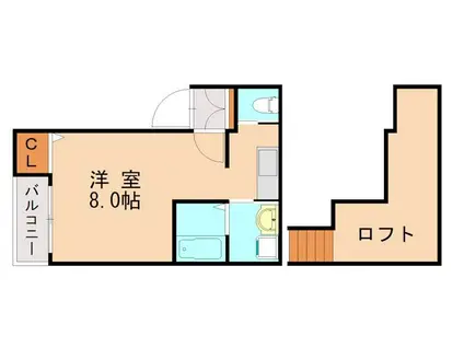 グレイスパル箱崎(1K/2階)の間取り写真
