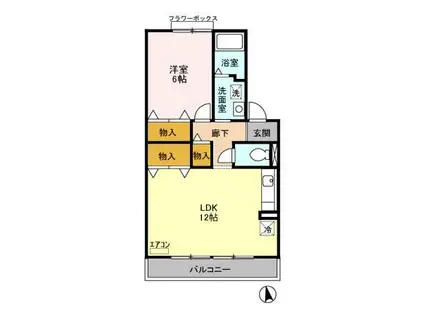 メイヒルズ(1LDK/1階)の間取り写真