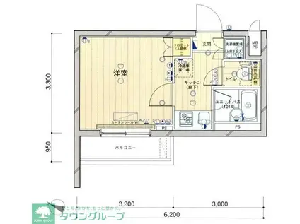 ルーブル鷺宮伍番館(1K/2階)の間取り写真