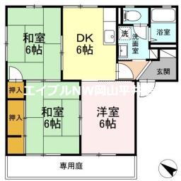 クレストパレスA(3DK/2階)の間取り写真