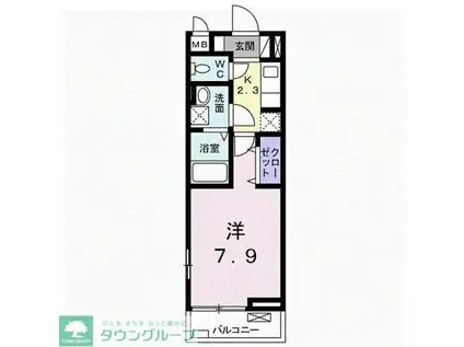 シーコート(1K/2階)の間取り写真