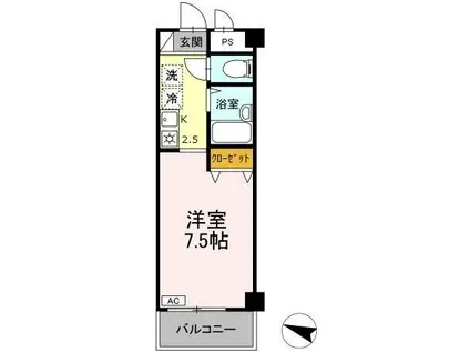 湘南ABS I(1K/3階)の間取り写真