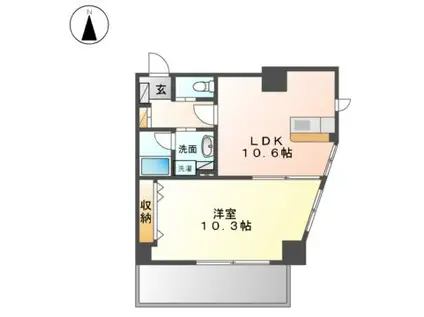 GRAMERCY SHIROMI-DORI(1LDK/9階)の間取り写真