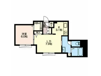 VILLANY NORD(1LDK/1階)の間取り写真