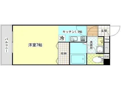 シーザリオみらい(1K/2階)の間取り写真