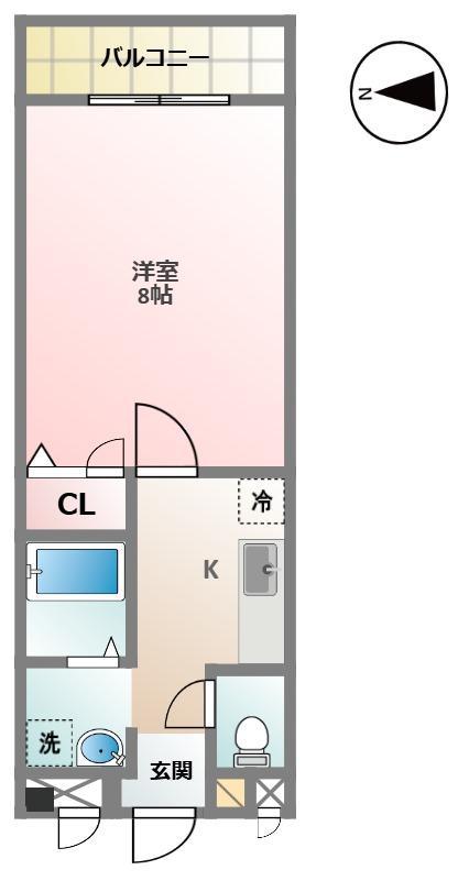 三記ぎおん(1K/4階)の間取り写真