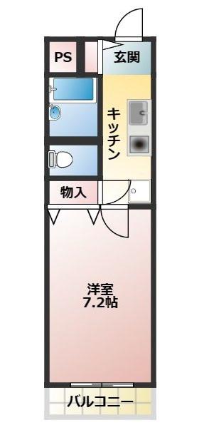 コラール1番館(1K/2階)の間取り写真