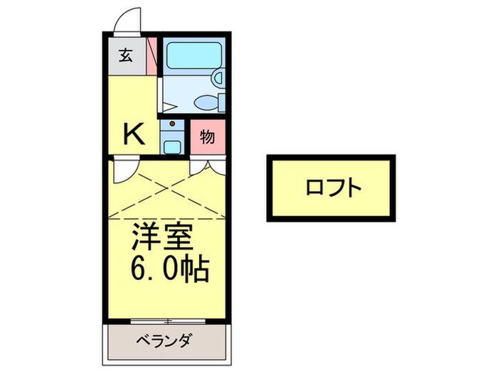 アルデール富田(1K/1階)の間取り写真