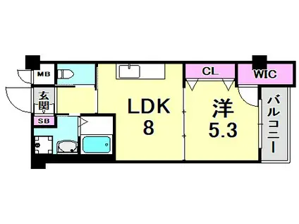 夢野アパートメント(1LDK/3階)の間取り写真