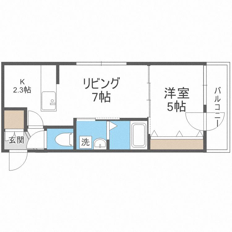 GARBO(1LDK/1階)の間取り写真