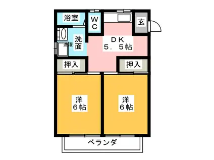 コーポ和(2DK/1階)の間取り写真