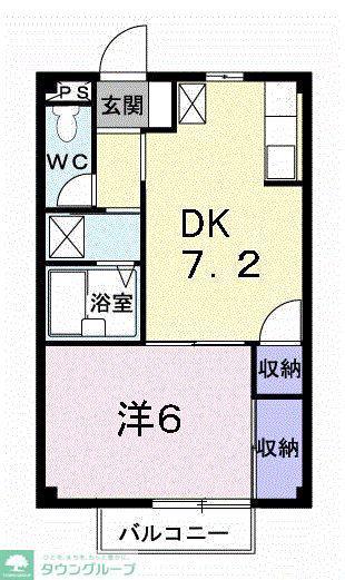 ボヌ-ルAI(1DK/2階)の間取り写真