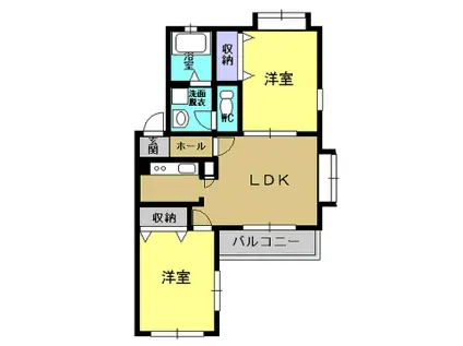 グレース・M(2LDK/1階)の間取り写真