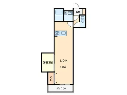 BEL CUORE YONO(1LDK/2階)の間取り写真