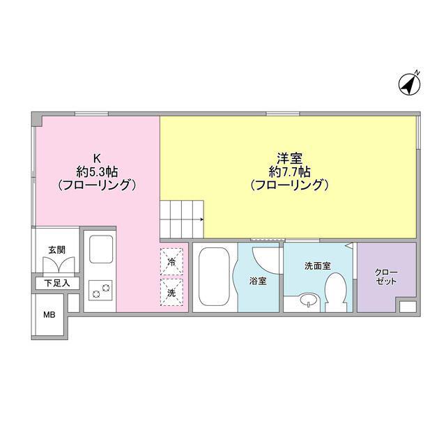 シルバラードスプリングス(1K/2階)の間取り写真