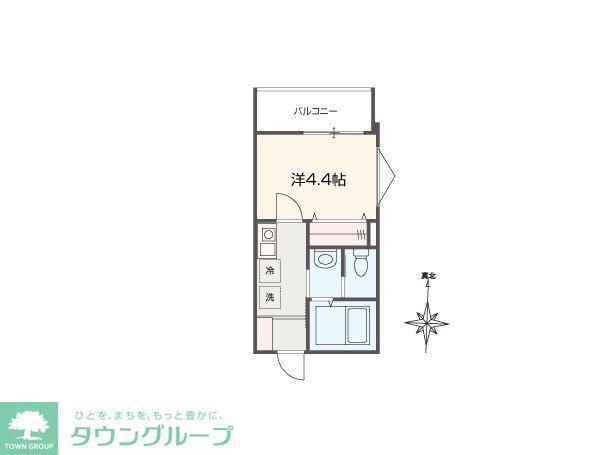 MELLAS新秋津(1K/3階)の間取り写真