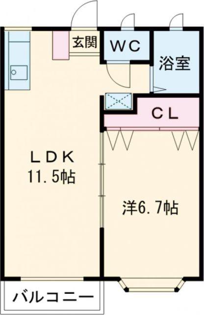 光マンションII(1LDK/2階)の間取り写真