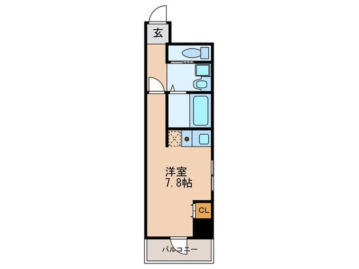 S-FORT弁天町(ワンルーム/8階)の間取り写真