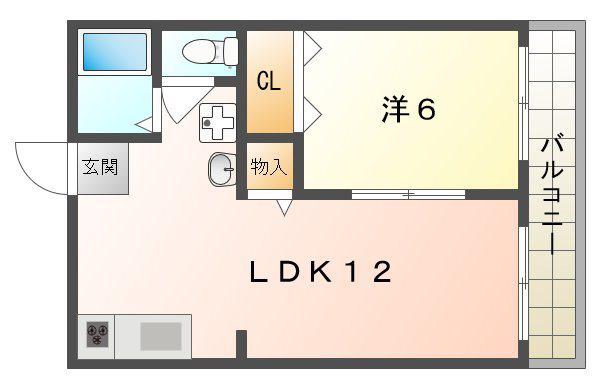 サンハイツI(1LDK/1階)の間取り写真
