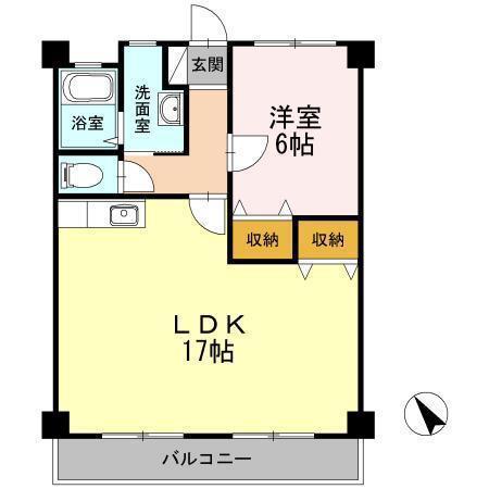 MKコーポ(1LDK/2階)の間取り写真