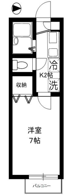 フレアプランドールB棟(1K/1階)の間取り写真