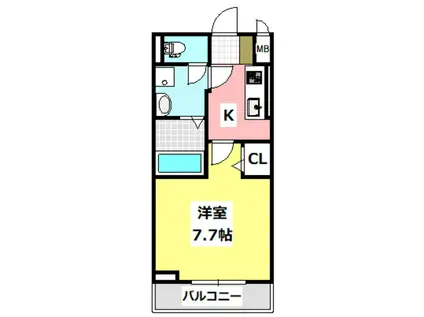 カーサモデルノ南摂津(1K/3階)の間取り写真