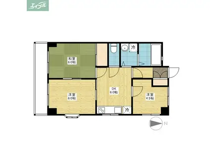 ラ・メール東島田(3DK/7階)の間取り写真