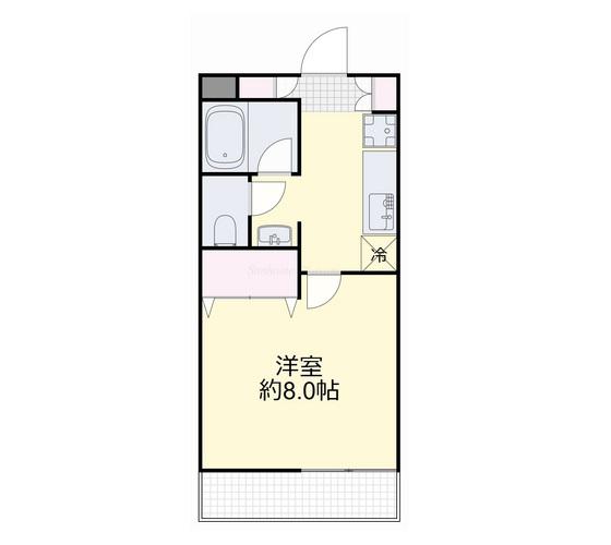 ヴァンテアン東山(1K/2階)の間取り写真