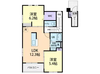 SWEET DREAMS I(2LDK/2階)の間取り写真