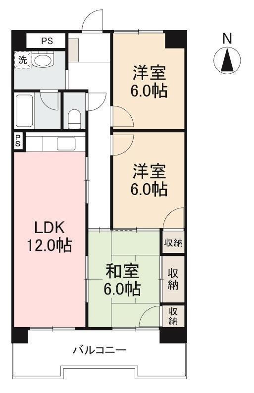 プラザアンジェロ(3LDK/7階)の間取り写真