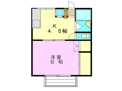 コーポ小野田(1K/2階)の間取り写真