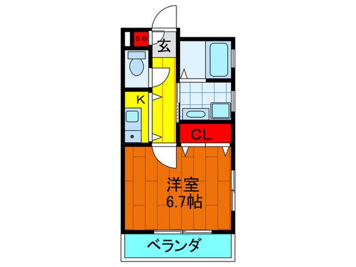京阪本線 大和田駅(大阪) 徒歩6分 3階建 築20年(1K/3階)の間取り写真