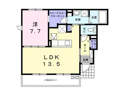 サンレイク(1LDK/1階)の間取り写真