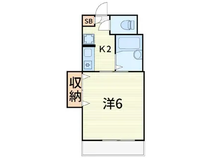 北浦ビル(1K/3階)の間取り写真