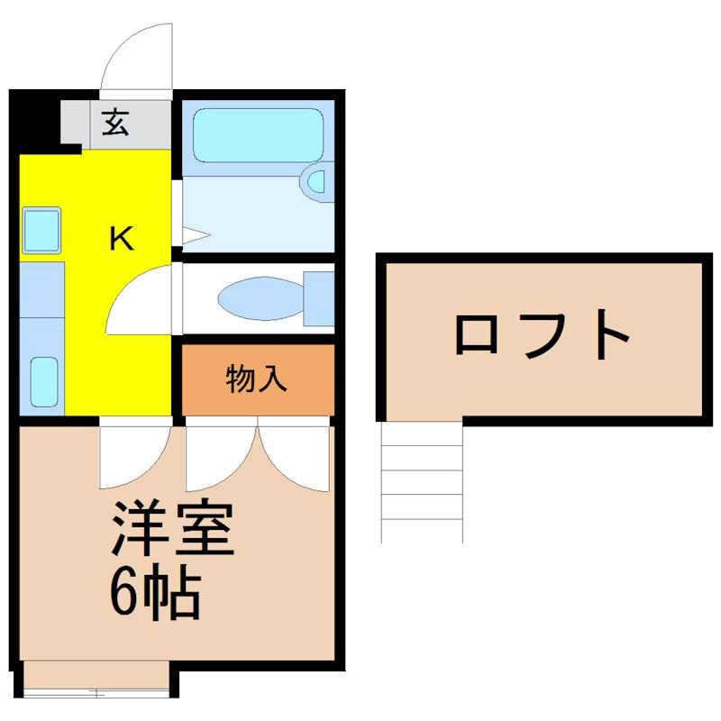 戸崎ハイツ B(1K/1階)の間取り写真