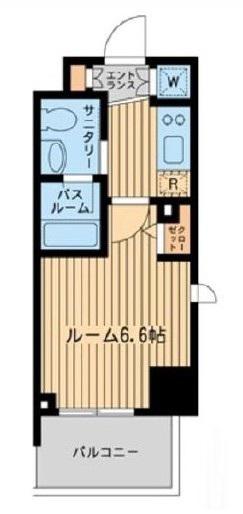 ダフィット門前仲町(1K/6階)の間取り写真