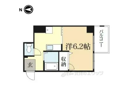 武與門ビル(1K/3階)の間取り写真