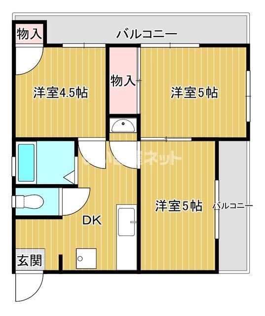 サンライズ都賀(3DK/2階)の間取り写真