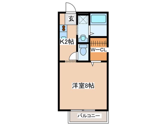 エメフルーヴII(1K/2階)の間取り写真