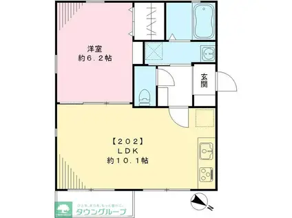 WHITE HOUSE ホワイトハウス(1LDK/2階)の間取り写真