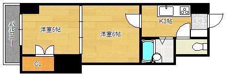 ロイヤルエレガンス(2K/14階)の間取り写真