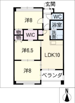 あすなろII(3LDK/2階)の間取り写真