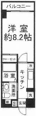 コロナーレ(1K/1階)の間取り写真