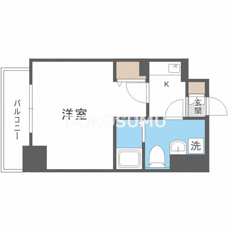 エスリード福島駅前第2(1K/12階)の間取り写真